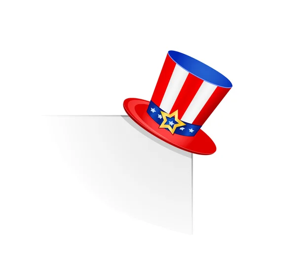 Hoed in Amerikaanse vlag kleuren — Stockvector