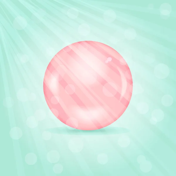 Perla rosa realista — Vector de stock
