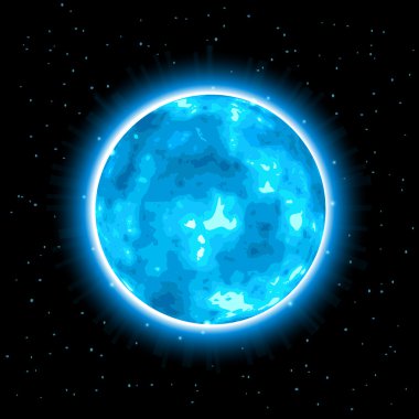 Blue Shiny Planet with Glow clipart