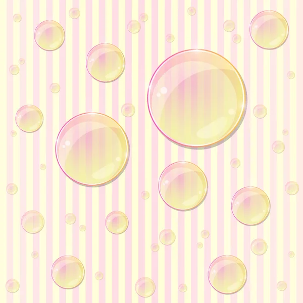 Pink Striped Seamless Pattern with Bubble Drops — Stock Vector