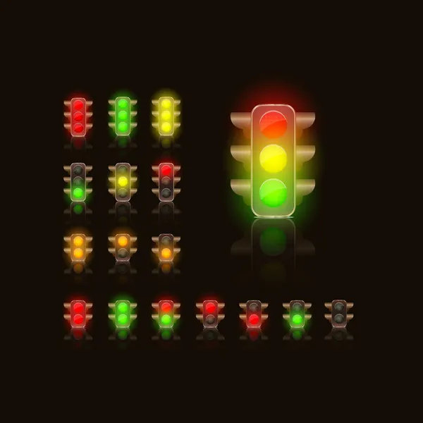 Ljusa trafik lampor — Stock vektor