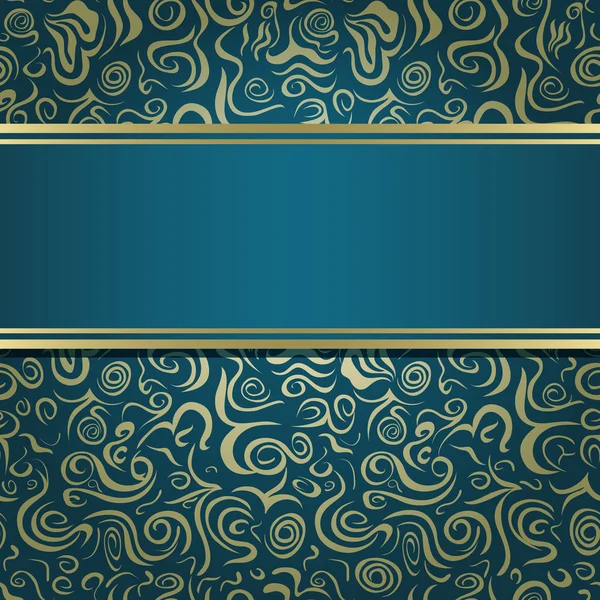 暗い緑の青の招待カード — ストックベクタ