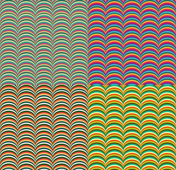 Nahtloses Muster mit bunten geometrischen Wellen — Stockvektor