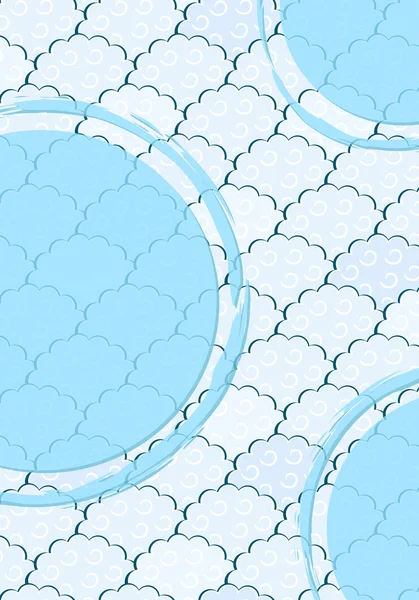 Motif nuageux moelleux bleu clair et blanc sans couture — Image vectorielle