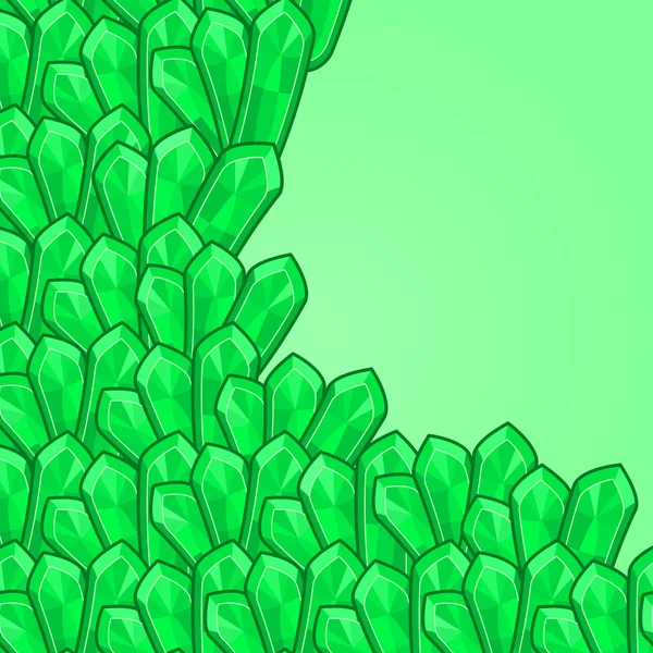Groene uitnodigingskaart met emeralds — Stockvector