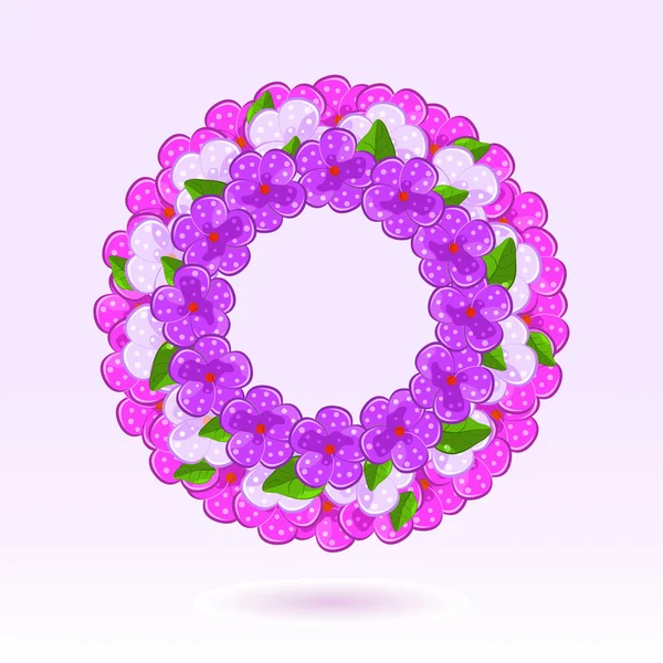 Рожева квіткова кругла рамка — стоковий вектор