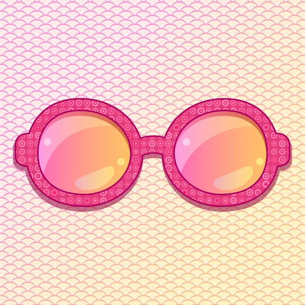Sonnenbrille mit rosa Musterrahmen — Stockvektor