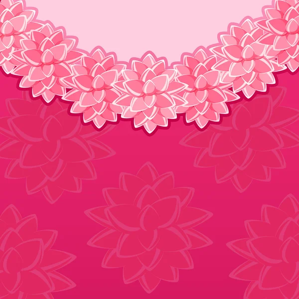円形ファンタジーの花とピンクのビンテージ カード — ストックベクタ
