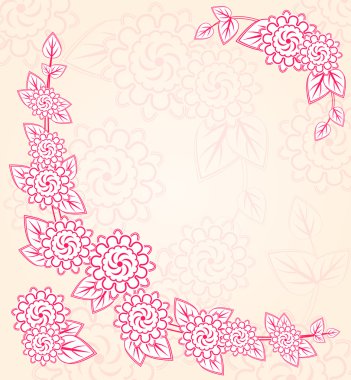 Pink Flowers at the Floral Card Corner clipart