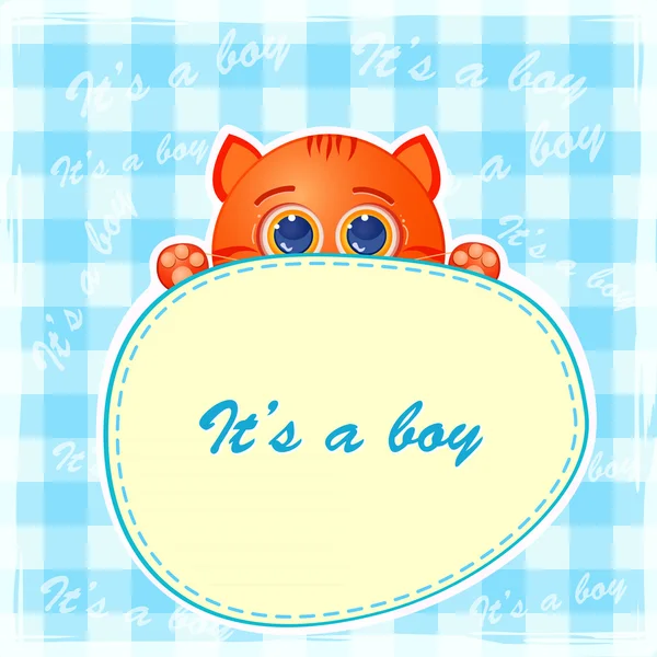 Baby Boy Ankündigungskarte. Vektorillustration. — Stockvektor