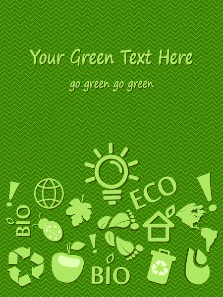 Go Green Eco Card With Place for Text — Stock Vector