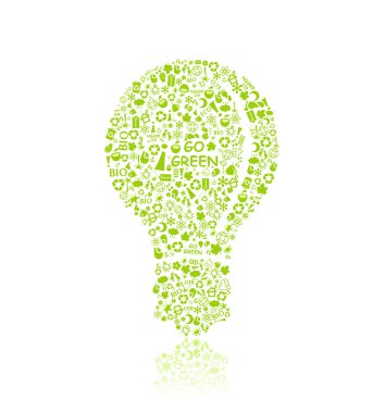 Green Bulb Silhouette clipart