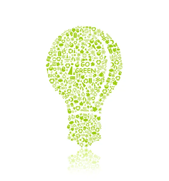 Green Bulb Silhouette — Stock Vector