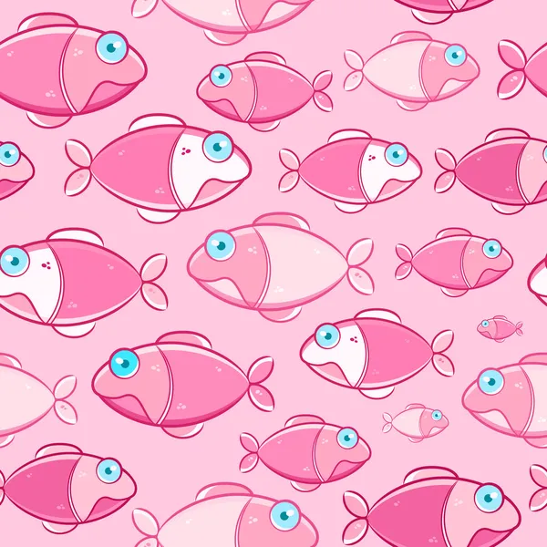 빨간 물고기 원활한 패턴 — 스톡 벡터