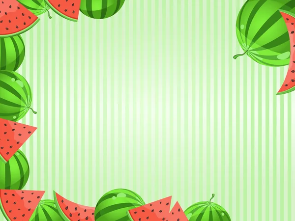 Gratulationskort med vattenmelon dekoration — Stockfoto