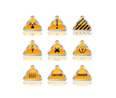 Hazard and danger signs clipart