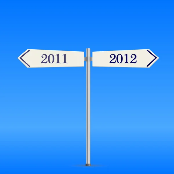 stock vector Two-way road sign with new 2012 year