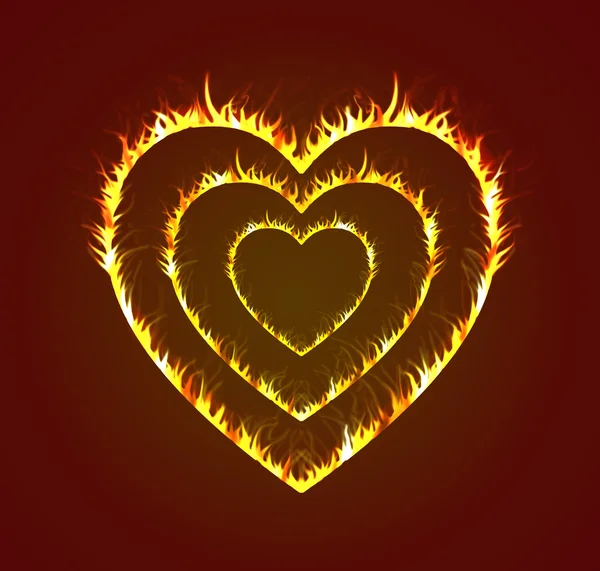 Hearts in fire — Stock Photo, Image