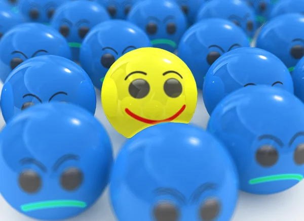 Żółty uśmiech poszczególnych 3d — Zdjęcie stockowe