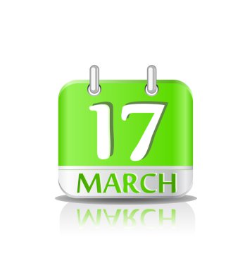 Green calendar icon on Saint Patrick's day clipart