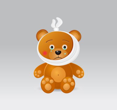 Toy Bear with Tooth Ache clipart