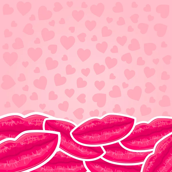 唇のピンクのホリデー カード — ストックベクタ