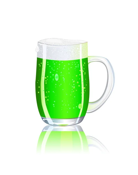 Detaljerad full grön öl mugg ikonen — Stock vektor