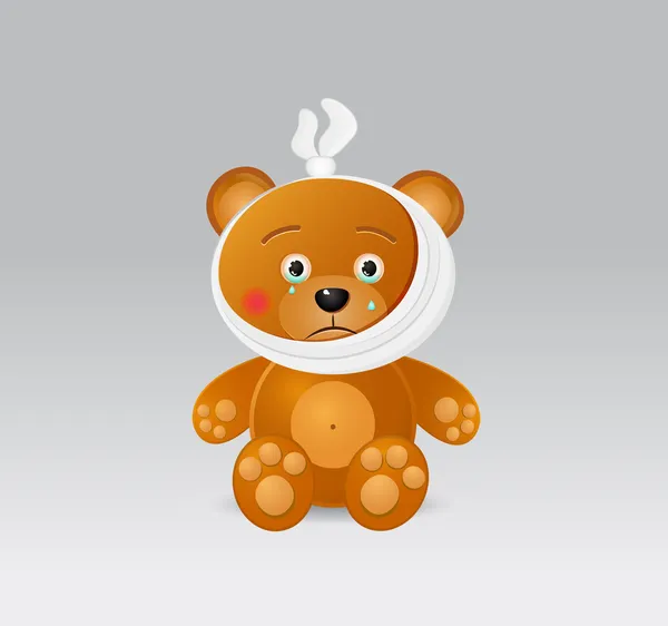 牙疼的玩具熊 — 图库矢量图片
