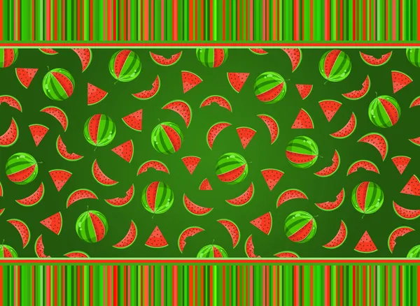 Saftige Wassermelone nahtloses Muster — Stockvektor