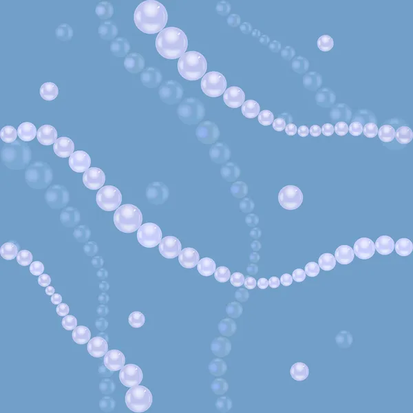 Modèle sans couture bleu avec collier de perles — Image vectorielle