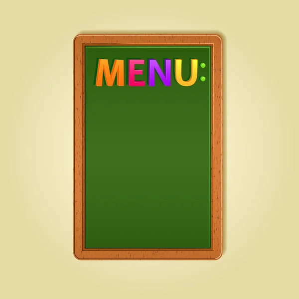 Word-menu op groene schoolbord — Stockvector