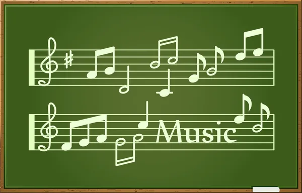 Крейдова дошка з музичними нотами — стоковий вектор