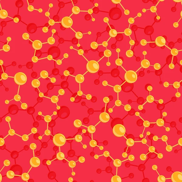 Modèle sans couture moléculaire avec des molécules — Image vectorielle