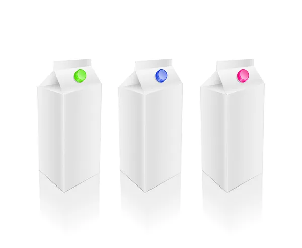 Prázdné bílé mléko pack sada — Stockový vektor