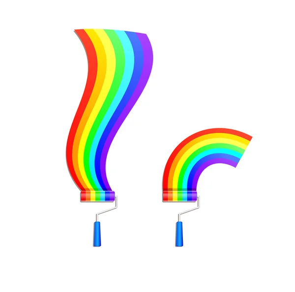 Verfroller en regenboog — Stockvector