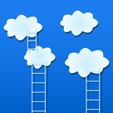 White Clouds with Ladders clipart