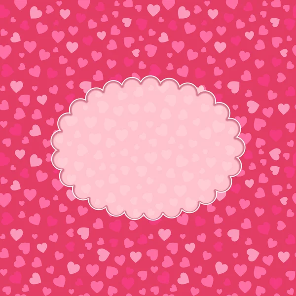 ヴィンテージのピンクのバレンタイン カード — ストックベクタ