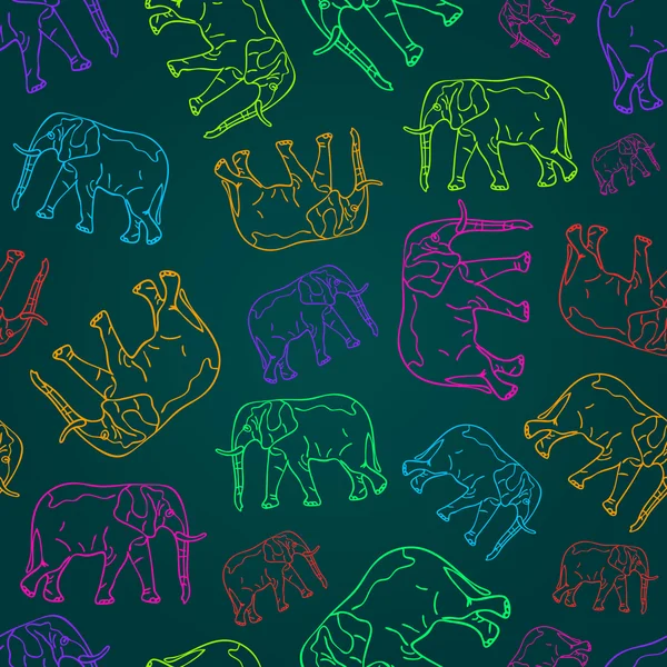 stock vector Seamless Pattern with Elephant Silhouettes