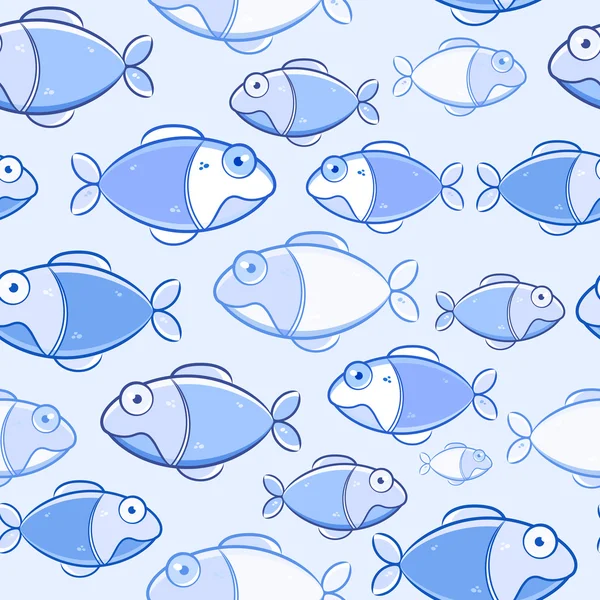 Блакитна риба Безшовний візерунок — стоковий вектор