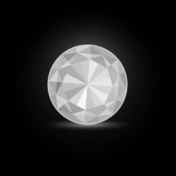 Round White Diamond Stone — Stock Vector