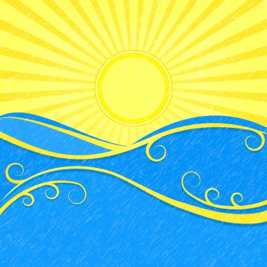 arka plan ile deniz dalgası kum sarı güneş