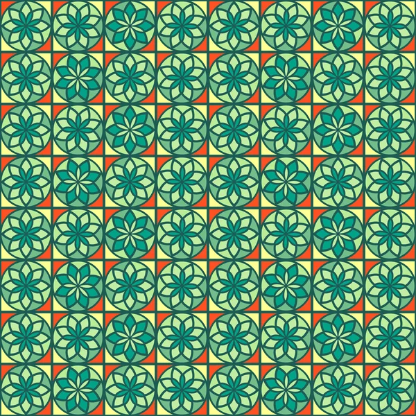 Geometrische naadloze patroon met bloem — Stockvector