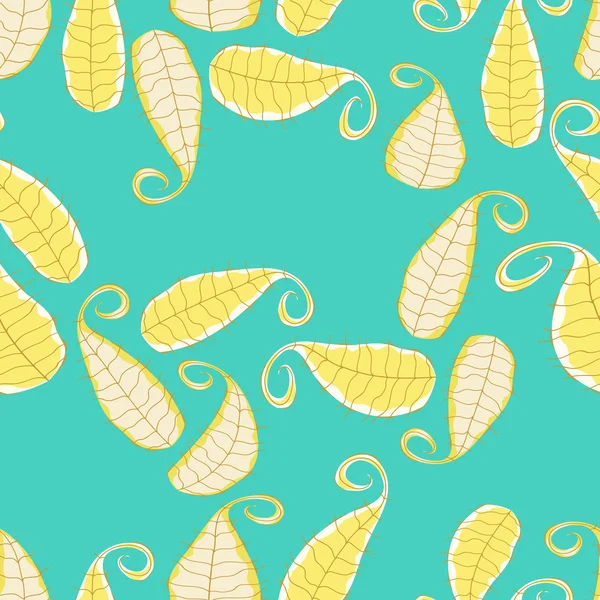 Seamless Pattern with White and Yellow Leaves — Stock Vector