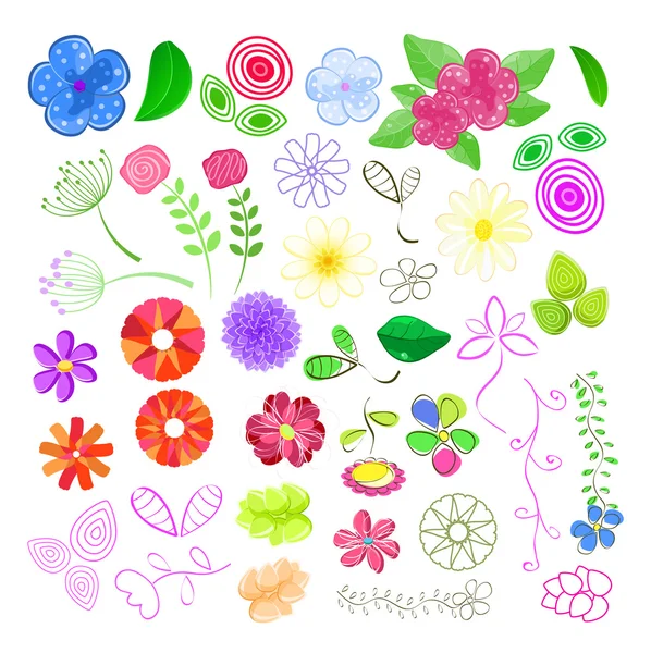 stock vector Set of Flower Elements