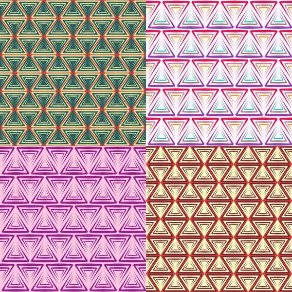 Abstracte geometrische naadloze patroon set — Stockvector