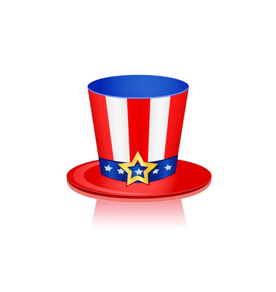 Hoed in Amerikaanse vlag kleuren — Stockvector