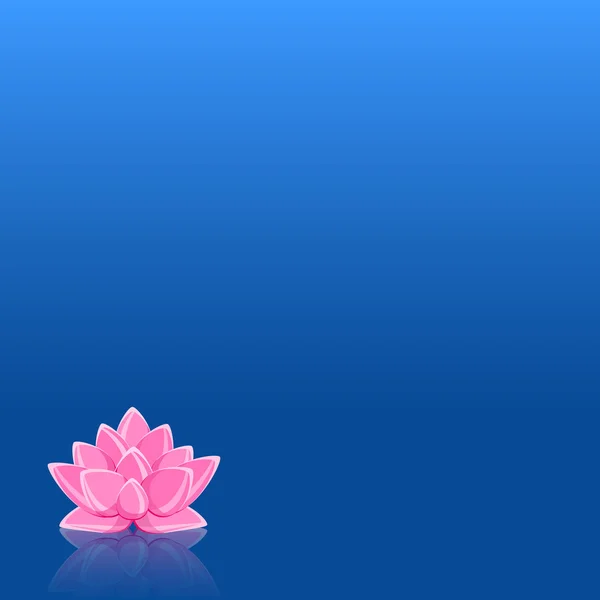 Цветок розовой лилии в синей воде — стоковый вектор
