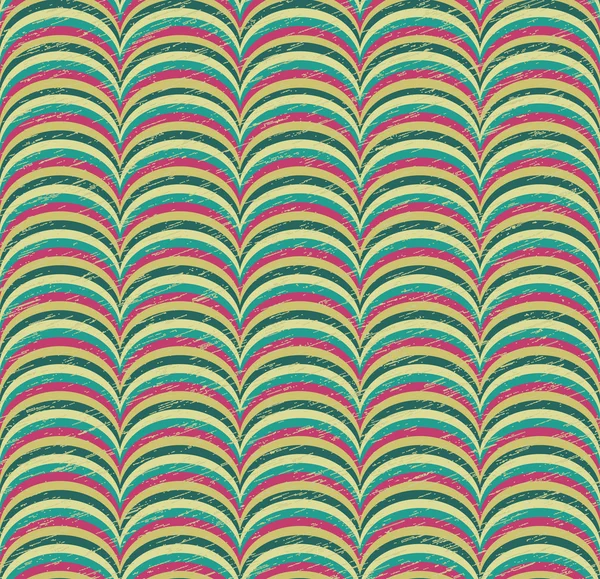 カラフルな幾何学的な波とのシームレスなパターン — ストックベクタ