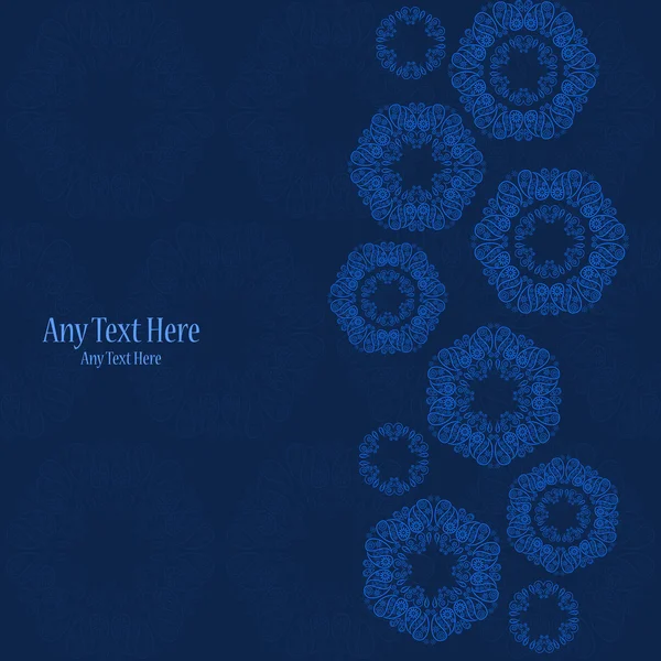 Carte d'invitation bleue avec éléments ronds — Image vectorielle