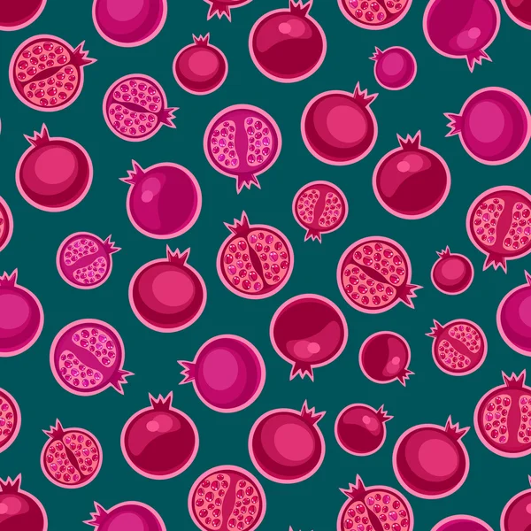 Pomegranates seamless pattern — Stock Vector